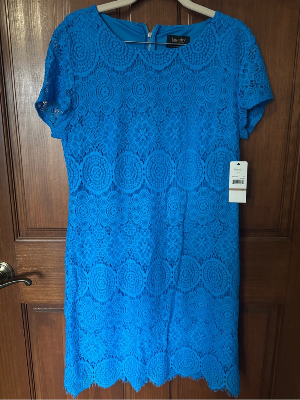 Laundry By Shelli Segal Electric Blue Lace Shift Dress
